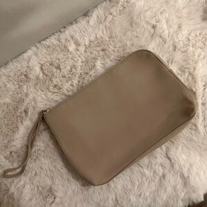 Large Tan Suede Clutch/Wristlet